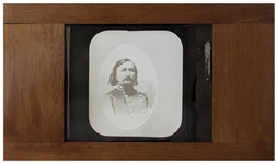 Civil War Magic Lantern Slide -- Portrait Photograph of CSA General George Pickett, Infamous for ''Pickett's Charge'' at Gettysburg That Turned the Course of War